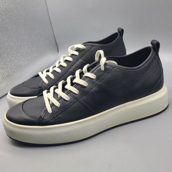ECCO mens Street Ace Sneakers black leather comfort shoes Size US 11-11.5 45 NEW main image 5